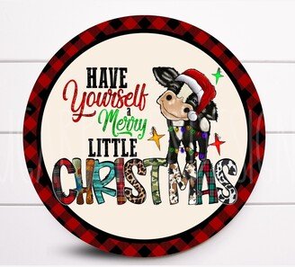 Wreath Sign, Cow Christmas Sign For Wreath, Sugar Pepper Designs