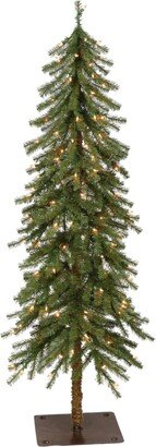 Puleo Pre-Lit Alpine Artificial Christmas Tree with 150 Lights, 5'