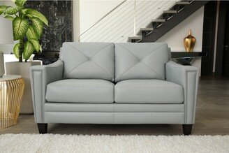 Camilla Grey Top Grain Leather Loveseat