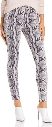 Womens Snake Print Ankle Skinny Pants