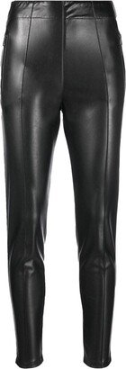 Coated High-Waist Skinny Trousers