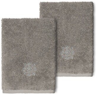 Alyssa Embellished Washcloth - Set of 2 - Dark Gray