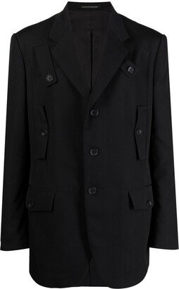 Decorative-Buttons Wool Blazer