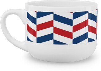 Mugs: American Stripes - Multi Latte Mug, White, 25Oz, Multicolor