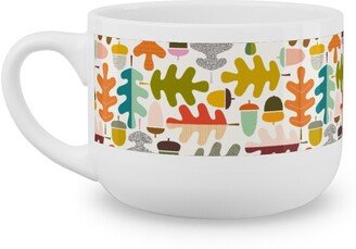 Mugs: Autumn Oak Tree - Multi Latte Mug, White, 25Oz, Multicolor