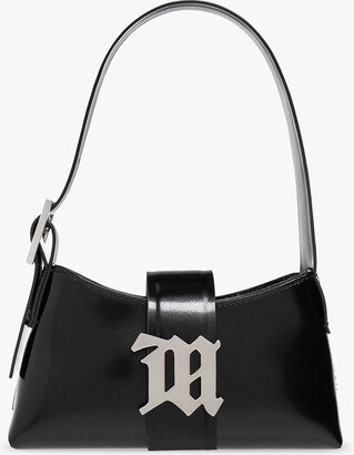 Leather Hobo Shoulder Bag - Black