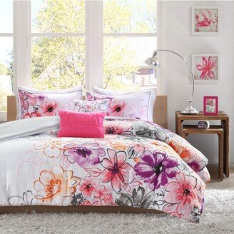 Gracie Mills Olivia 4 Piece Comforter Set, Pink - Twin Xl