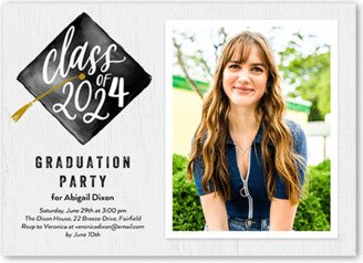 Graduation Invitations: Cap Tassel Graduation Invitation, Gray, 5X7, Signature Smooth Cardstock, Square