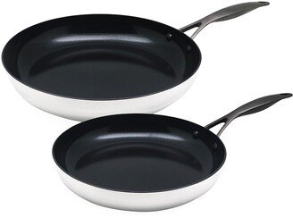 Venice Noir Ceramic Nonstick 2-Piece 10-Inch & 12-Inch Open Fry Pan Set