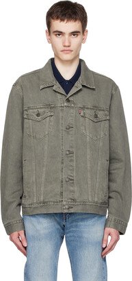 Khaki Button Denim Jacket