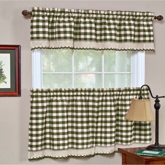 Buffalo Check Window Curtain Tier Pair, 58x24