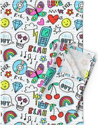 1990S Nostalgia Tea Towels | Set Of 2 - Teen 2K By Laura May Designs Y2K Trend Middle School Linen Cotton Spoonflower