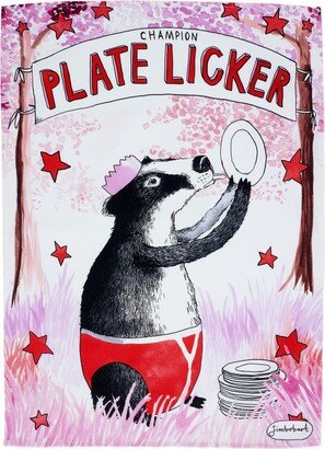 Jimbob Art Tea Towel Champion Plate Licker