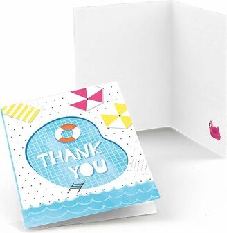 Big Dot of Happiness Make a Splash - Pool Party - Summer Swimming Party or Birthday Party Thank You Cards (8 Count)