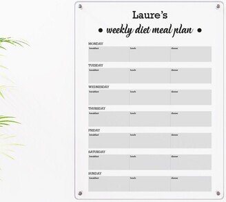 Acrylic Weekly Meal Planner Board - 2023 Menu Planner, Personalized Kitchen Board, Dry Erase Food Plan, Custom Healthy Diet Planing