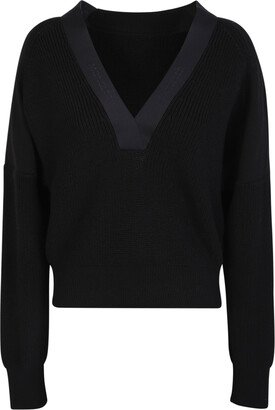 Black V-neck Wool Sweater