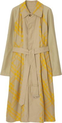 Bradford check-print gabardine coat