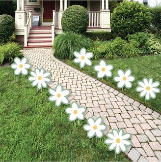 Big Dot Of Happiness Sage Green Daisy Flowers - Lawn Outdoor Floral Party Yard Decorations - 10 Pc