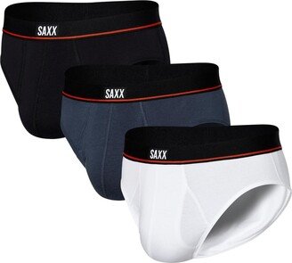 Men's Non-Stop Stretch Fly Brief, Pack of 3 - Black, Deep Navy, White