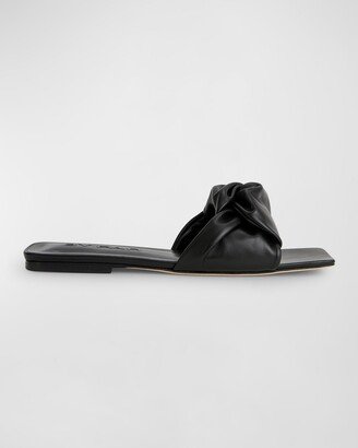 Lima Twisted Leather Flat Sandals