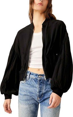 On Pointe Bomber (Black) Women's Clothing