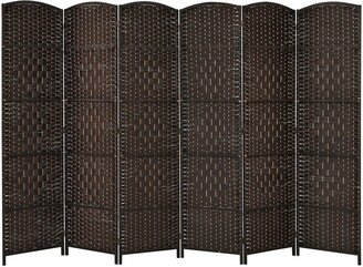 6-Panel Weave Folding Fiber Room Divider Screen - 18