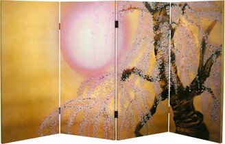 Handmade 3' Sakura Blossoms Canvas Room Divider