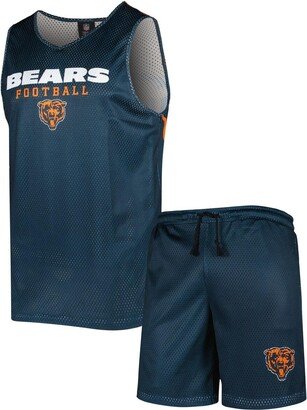 Men's Foco Navy Chicago Bears Colorblock Mesh V-Neck and Shorts Set