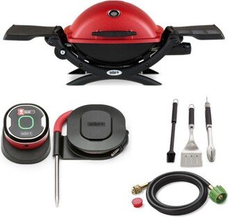 Q 1200 Liquid Propane Gas Grill Red All-In-One