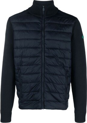 Knitted-Sleeve Quilted Jacket