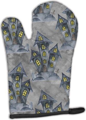 Watecolor Halloween Haunted House Oven Mitt