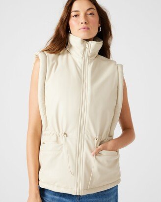 Celestina Faux Leather Vest Bone