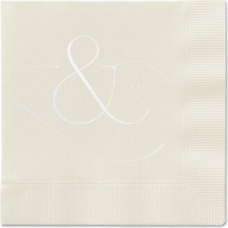 Wedding Napkins: Elegant Embellishment Napkin, White, Ecru