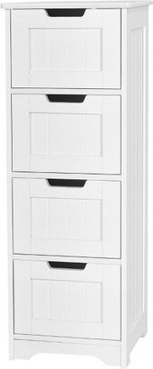 Bathroom Floor Cabinet Free-Standing Side Storage Organizer w/ 4 Drawers