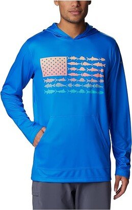 Terminal Tackle PFG Fish Flag Hoodie (Hyper Blue/Orange Glow Fish Flag) Men's Clothing
