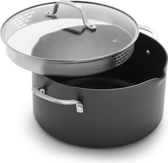 Classic Hard-Anodized Nonstick Cookware 7 Quart Dutch Oven with Lid - Black, Stainless Steel