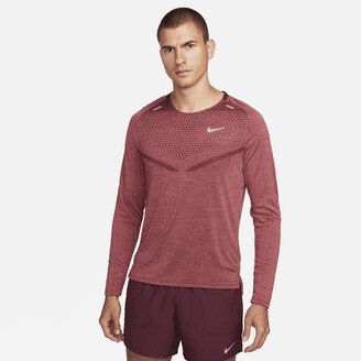 Men's TechKnit Dri-FIT ADV Long-Sleeve Running Top in Red