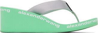 Green AW Wedge Flip Flop Sandals