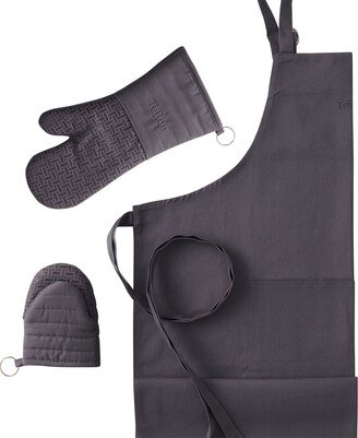 Teflon 3-Piece Apron Set - Teflon Treated 1 Apron, 1 Oven Mitt, 1 Mini Mitt