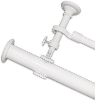 White Optima End Cap Double Curtain Rod