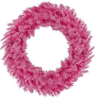 Northern Lights Northlight 36In Pre-Lit Pink Spruce Artificial Christmas Wreath Pink Lights
