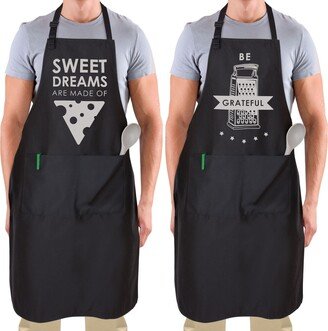 Funny Aprons for Women Men Couples (2 Pack)