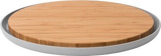 Leo 14.25 Bamboo Cutting Board with Plate, Grey