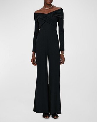 Lucien Off-Shoulder Crossover Wide-Leg Jumpsuit