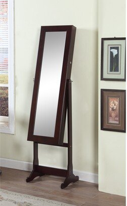 Artiva USA 63-in. Freestanding Full-body Walnut Mirror w/ Interior LED Jewelry Armoire