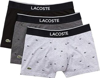 Trunks 3-Pack Casual Lifestyle All Over Print Croc (Black/Pitch Chine/Silver Chine) Men's Underwear