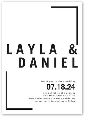 Wedding Invitations: Modern And Minimal Wedding Invitation, White, 5X7, Standard Smooth Cardstock, Square