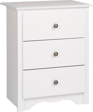 Monterey 3 Drawer Nightstand - White