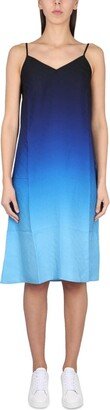 Midnight Gradient V-Neck Midi Dress