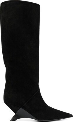 80mm Pointed-Toe Suede Knee Boots